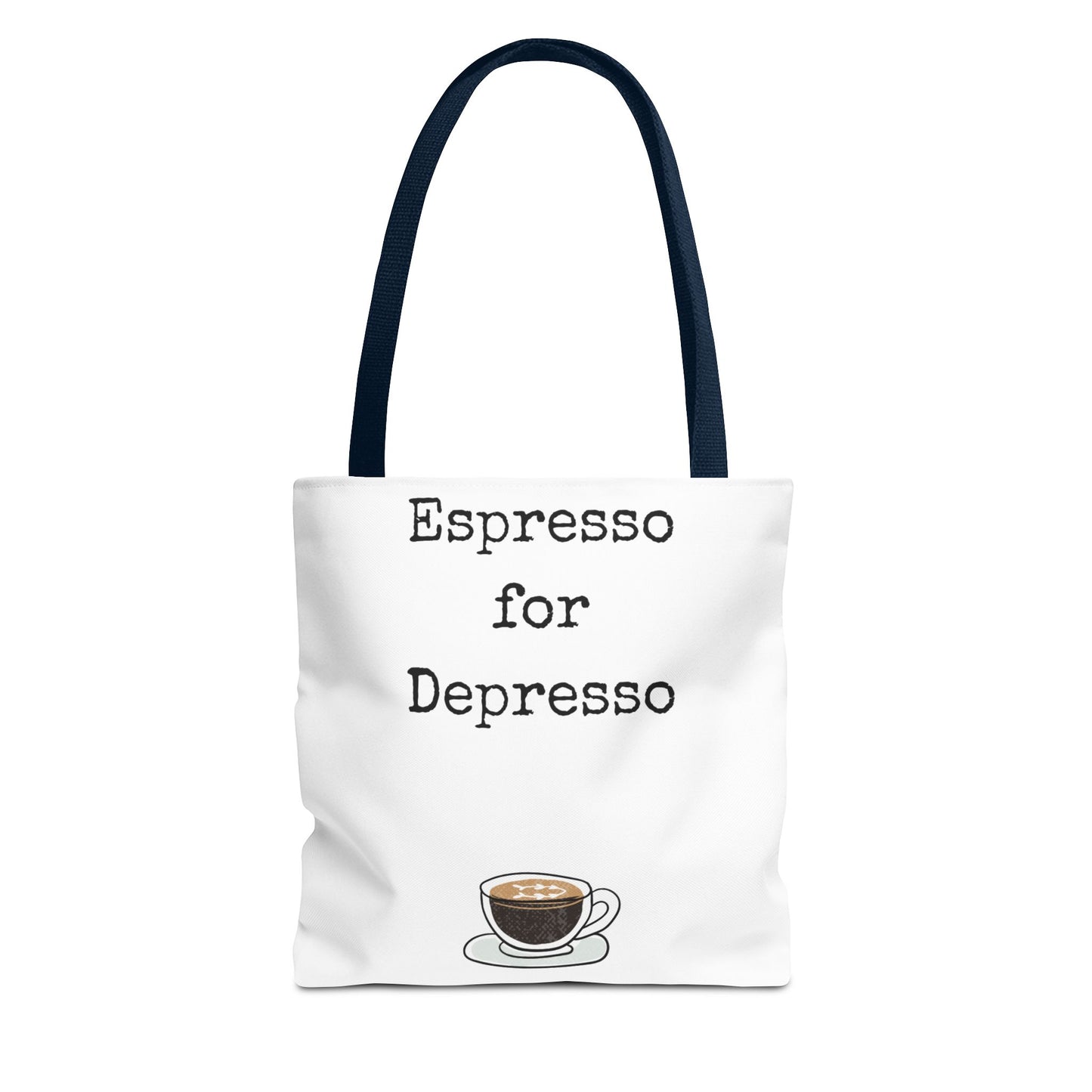 Espresso for Depresso Tote Bag, Coffee Lover Gift, Cute Grocery Bag, Casual Everyday Tote, Funny Quote Bag, Eco-Friendly Shopping Bag