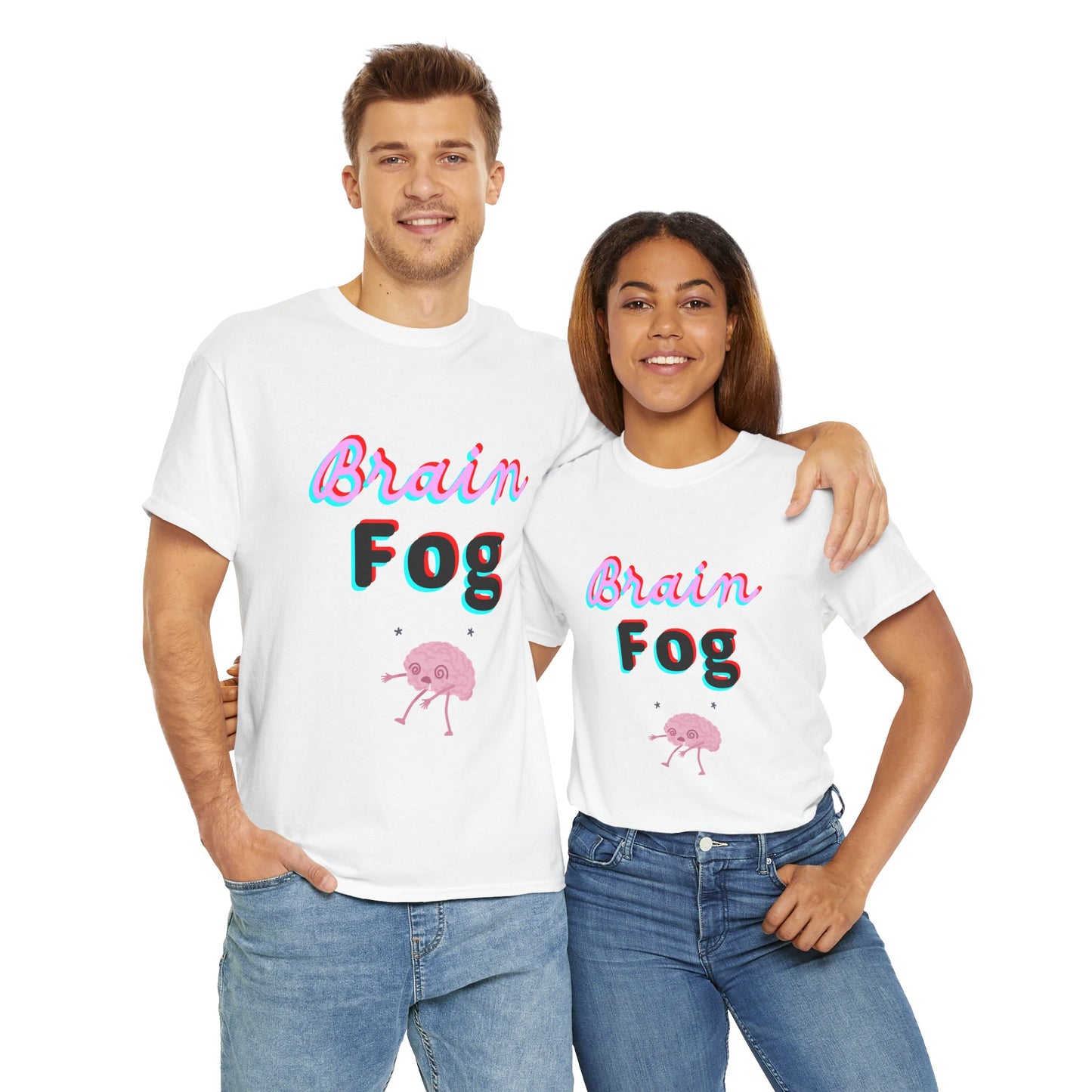 Brain Fog Unisex Heavy Cotton Tee, Funny T-Shirt, Gift for Students, Mental Health Awareness, Everyday Wear, Cute Graphic Tee