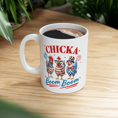 Patriotic Ceramic Mug - Perfect for Fourth of July, Coffee Lovers, USA Celebrations, Independence Day Gift, Fun Drinkware