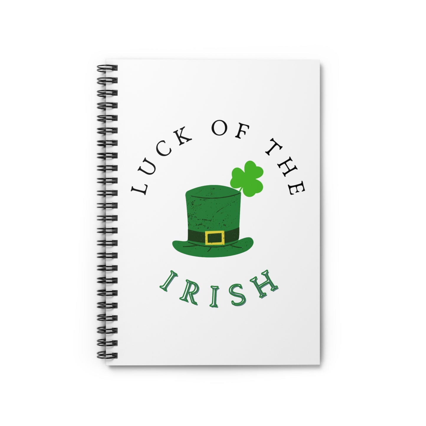 St. Patrick's Day Spiral Notebook with 'Luck of the Irish' Design, Irish Pride Gift, Green Themed Journal, Luck Notebook