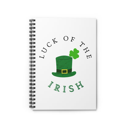 St. Patrick's Day Spiral Notebook with 'Luck of the Irish' Design, Irish Pride Gift, Green Themed Journal, Luck Notebook