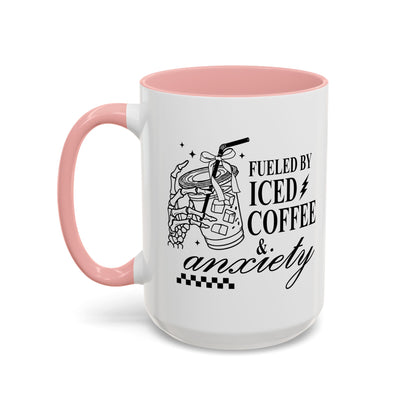 Fueled by Iced Coffee & Anxiety Mug - Fun Mother's Day Gift