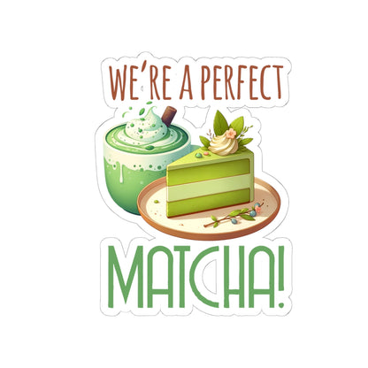 Matcha Cake Kiss-Cut Stickers | Cute Foodie Decor, Laptop Stickers, Gift for Tea Lovers, Perfect for Scrapbooking, Stationery
