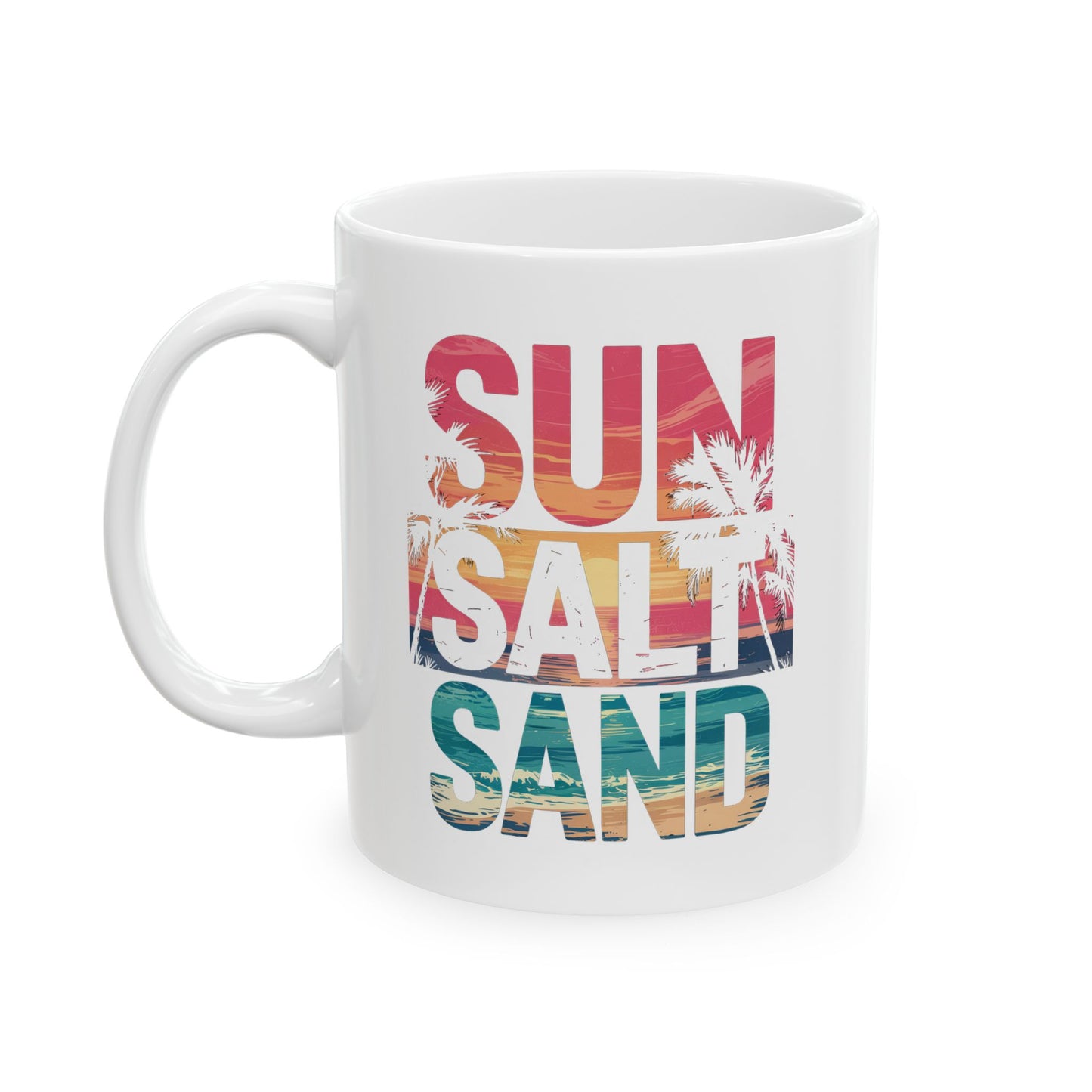 Sunset Beach Ceramic Mug, Beach Lover Gift, Vacation Coffee Mug, Tropical Home Decor, Summer Vibes Cup