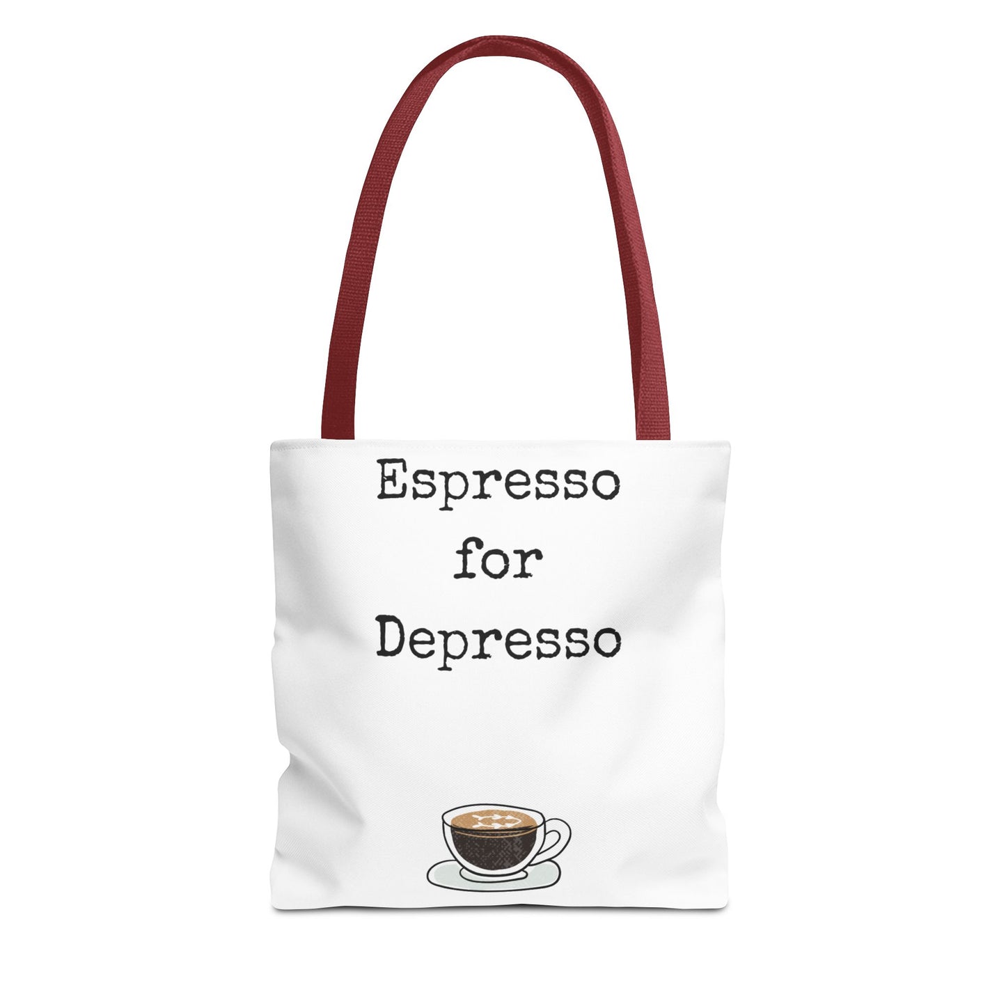 Espresso for Depresso Tote Bag, Coffee Lover Gift, Cute Grocery Bag, Casual Everyday Tote, Funny Quote Bag, Eco-Friendly Shopping Bag