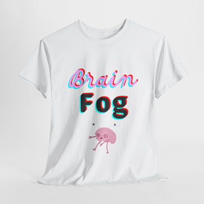 Brain Fog Unisex Heavy Cotton Tee, Funny T-Shirt, Gift for Students, Mental Health Awareness, Everyday Wear, Cute Graphic Tee