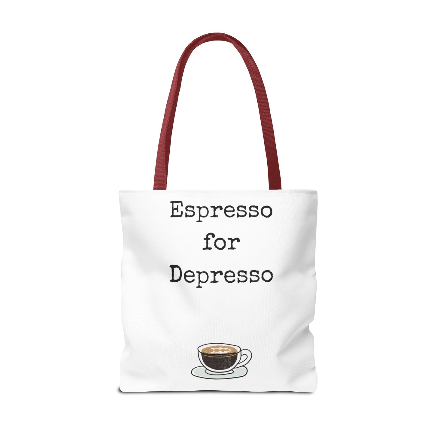 Espresso for Depresso Tote Bag, Coffee Lover Gift, Cute Grocery Bag, Casual Everyday Tote, Funny Quote Bag, Eco-Friendly Shopping Bag