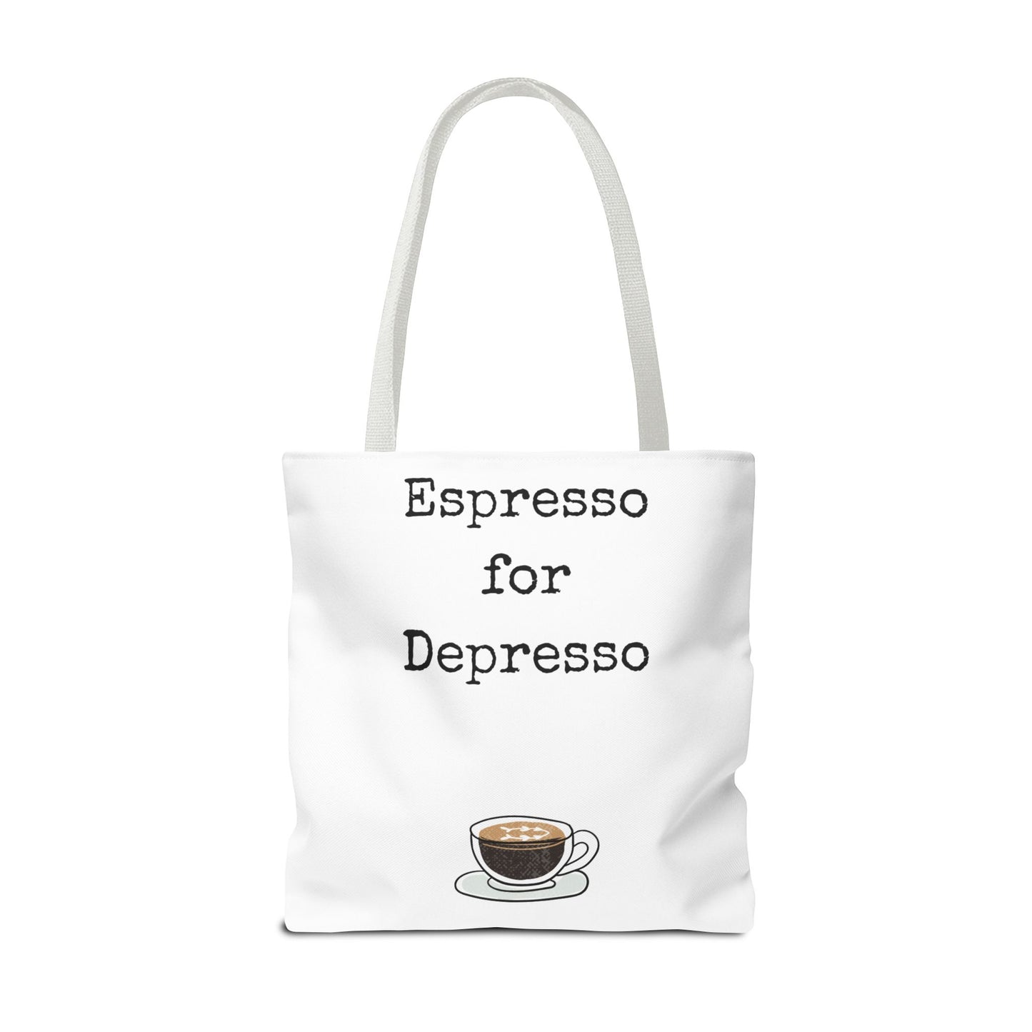 Espresso for Depresso Tote Bag, Coffee Lover Gift, Cute Grocery Bag, Casual Everyday Tote, Funny Quote Bag, Eco-Friendly Shopping Bag