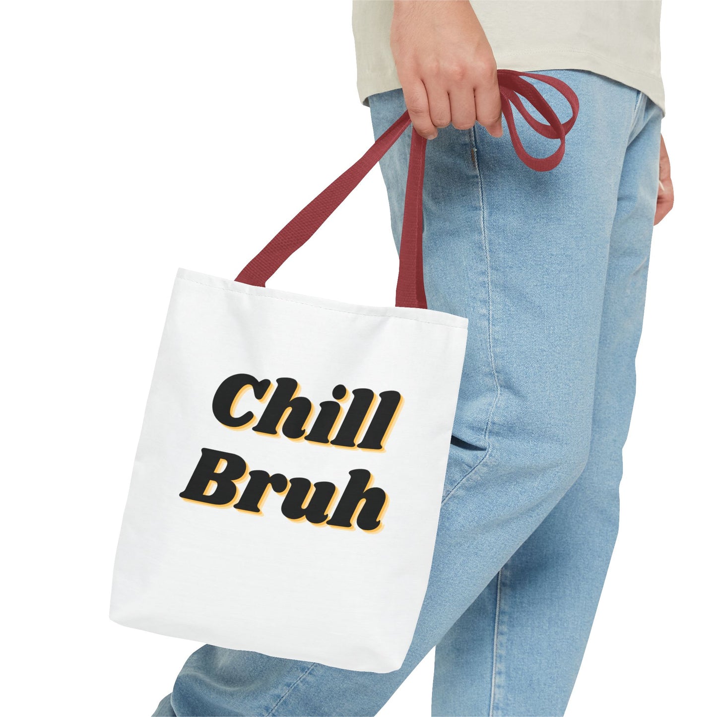 Chill Bruh Tote Bag, Casual Statement Bag, Perfect for Grocery Shopping, Beach Days, Gifts for Friends, Everyday Use