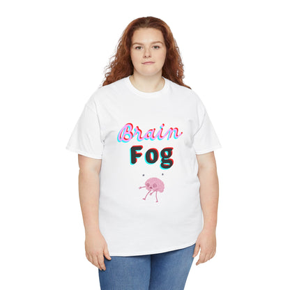 Brain Fog Unisex Heavy Cotton Tee, Funny T-Shirt, Gift for Students, Mental Health Awareness, Everyday Wear, Cute Graphic Tee