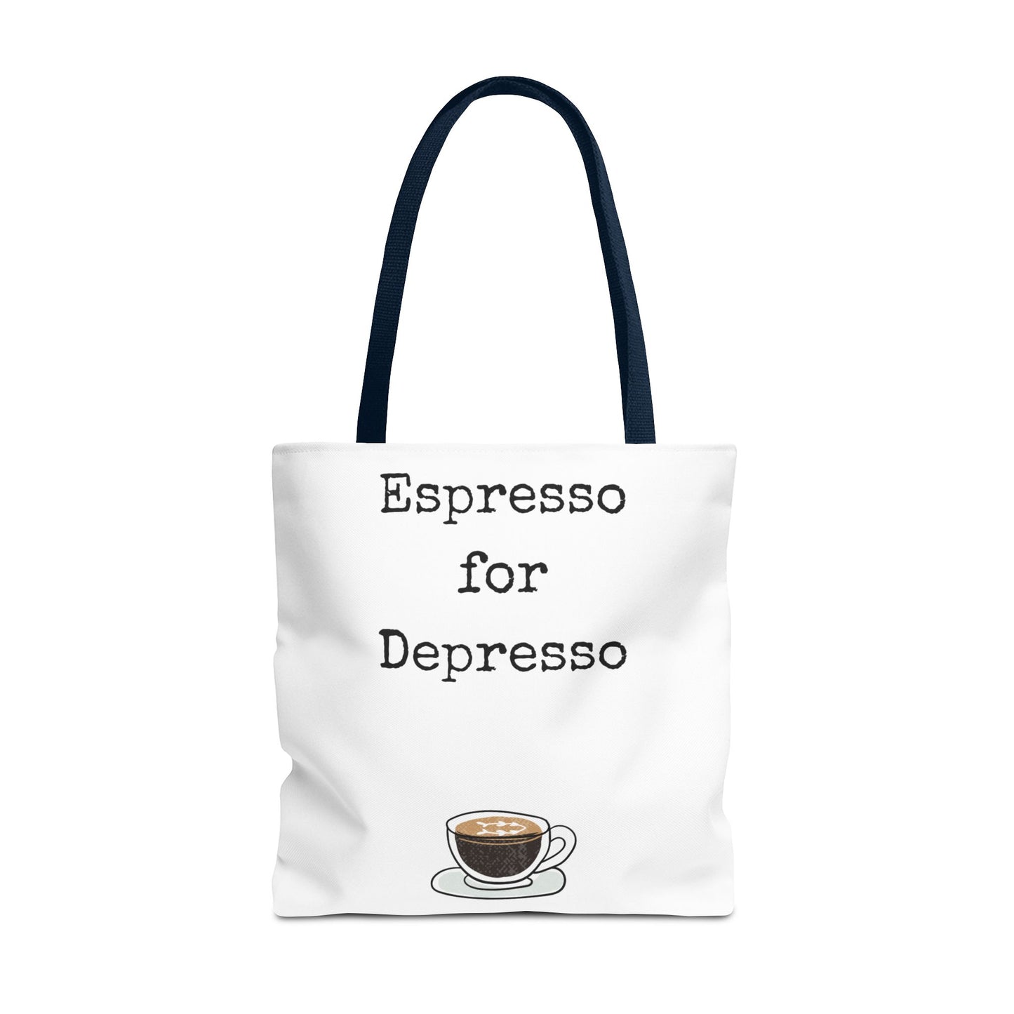 Espresso for Depresso Tote Bag, Coffee Lover Gift, Cute Grocery Bag, Casual Everyday Tote, Funny Quote Bag, Eco-Friendly Shopping Bag