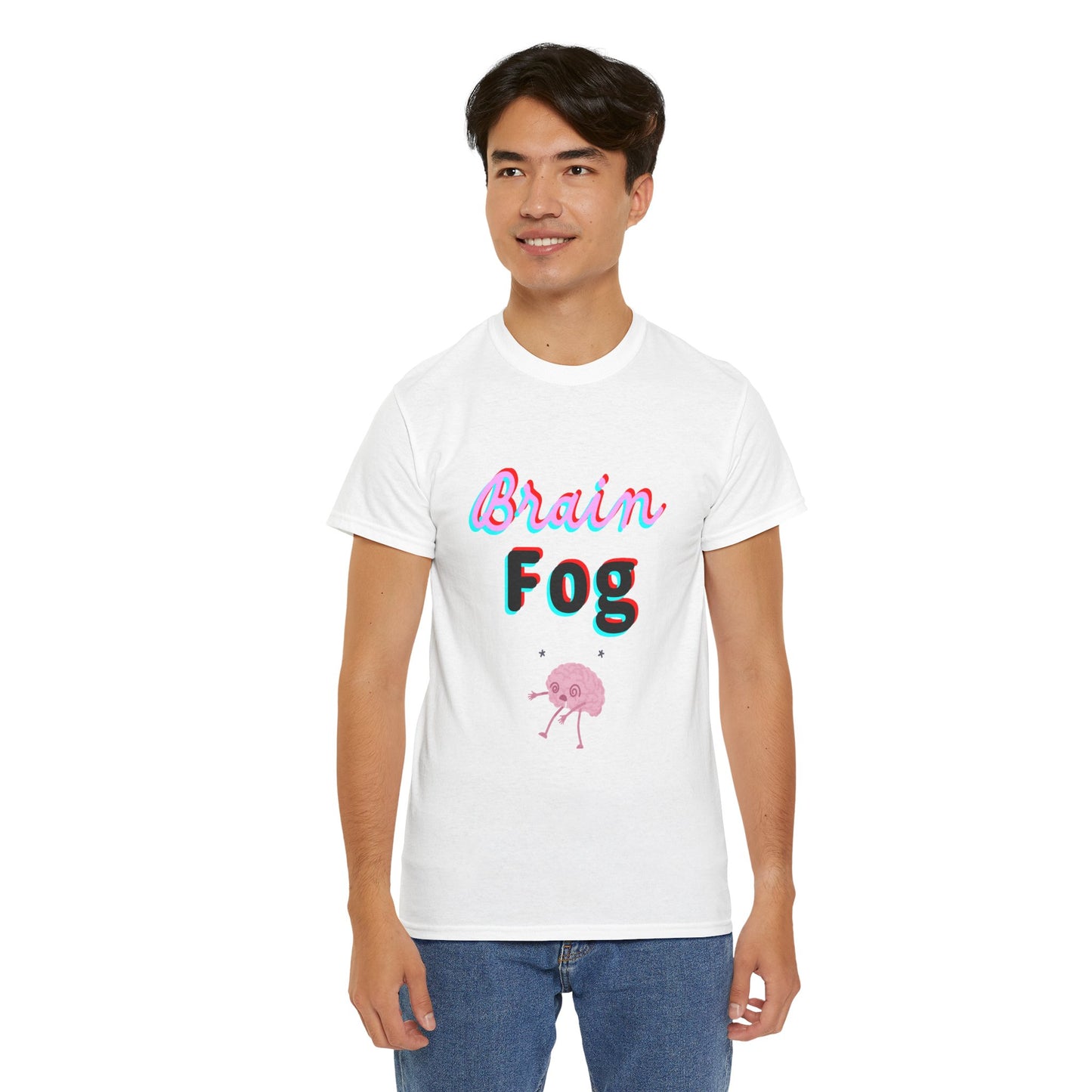 Brain Fog Unisex Heavy Cotton Tee, Funny T-Shirt, Gift for Students, Mental Health Awareness, Everyday Wear, Cute Graphic Tee
