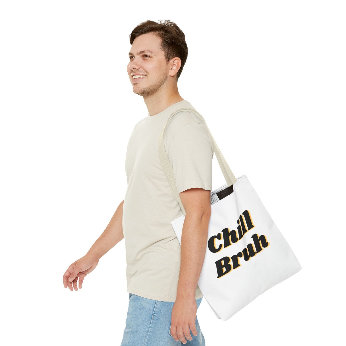 Chill Bruh Tote Bag, Casual Statement Bag, Perfect for Grocery Shopping, Beach Days, Gifts for Friends, Everyday Use