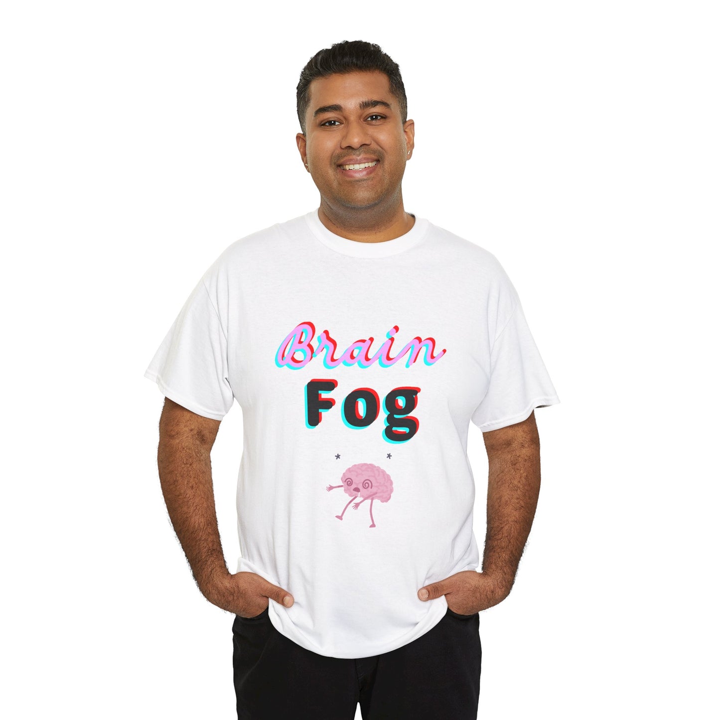 Brain Fog Unisex Heavy Cotton Tee, Funny T-Shirt, Gift for Students, Mental Health Awareness, Everyday Wear, Cute Graphic Tee