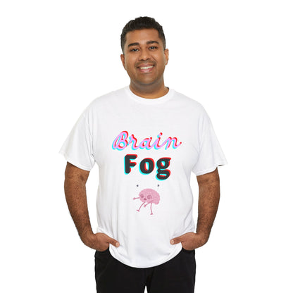 Brain Fog Unisex Heavy Cotton Tee, Funny T-Shirt, Gift for Students, Mental Health Awareness, Everyday Wear, Cute Graphic Tee