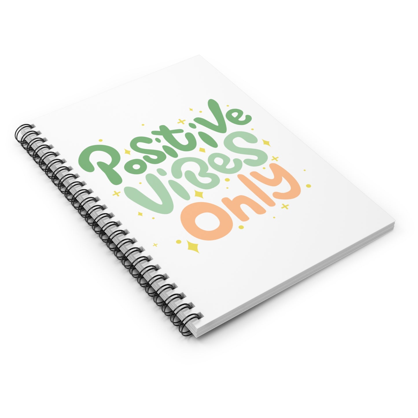 Positive Vibes Only Spiral Notebook - Ruled Line, Motivational Journal, School Supplies, Gift for Students, Inspirational