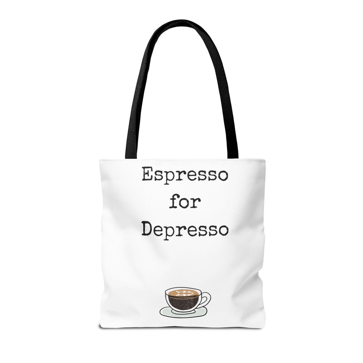 Espresso for Depresso Tote Bag, Coffee Lover Gift, Cute Grocery Bag, Casual Everyday Tote, Funny Quote Bag, Eco-Friendly Shopping Bag