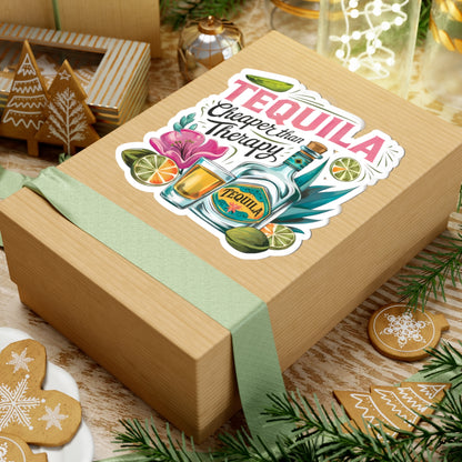 Tequila Therapy Stickers, Fun Party Decor, Laptop Stickers, Bar Decor, Gift for Tequila Lovers