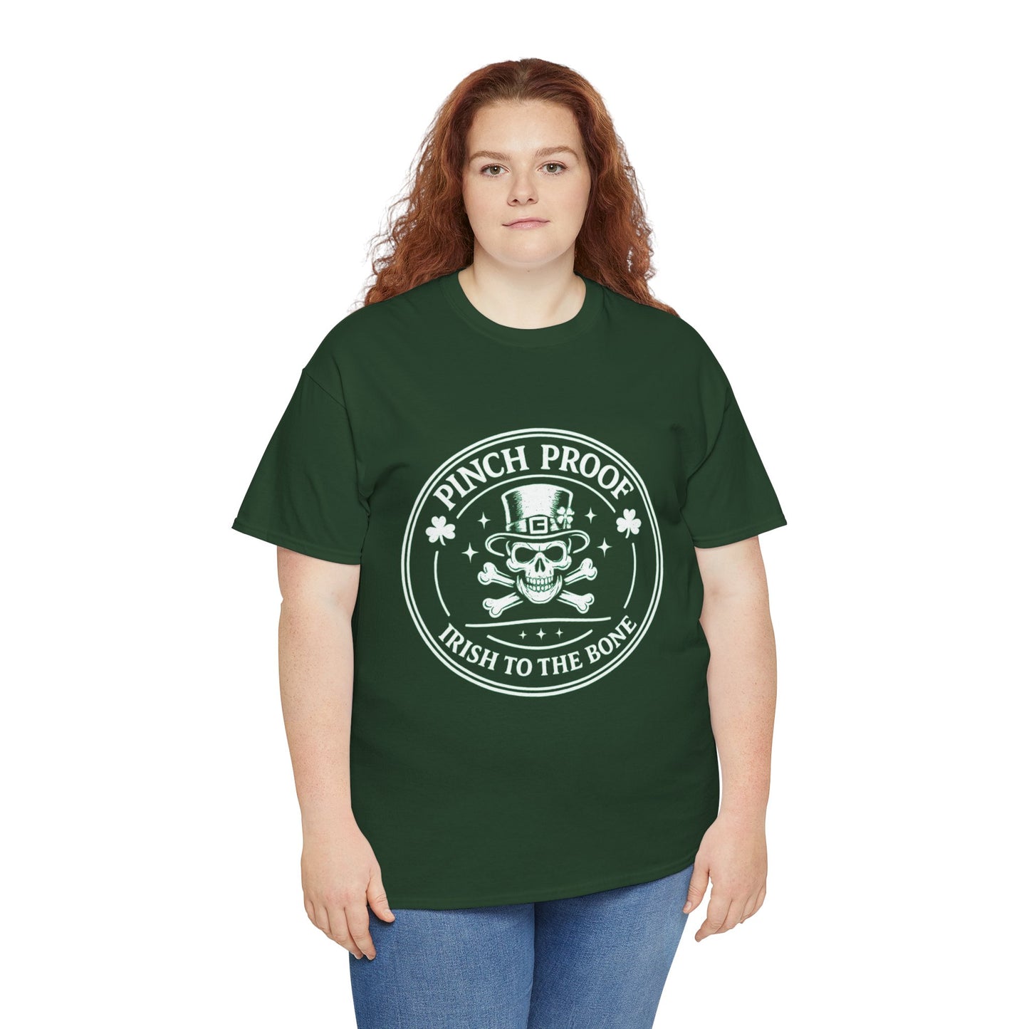 Vintage Skull & Crossbones Irish Tee — Mint Graphic Pirate Emblem T‑Shirt