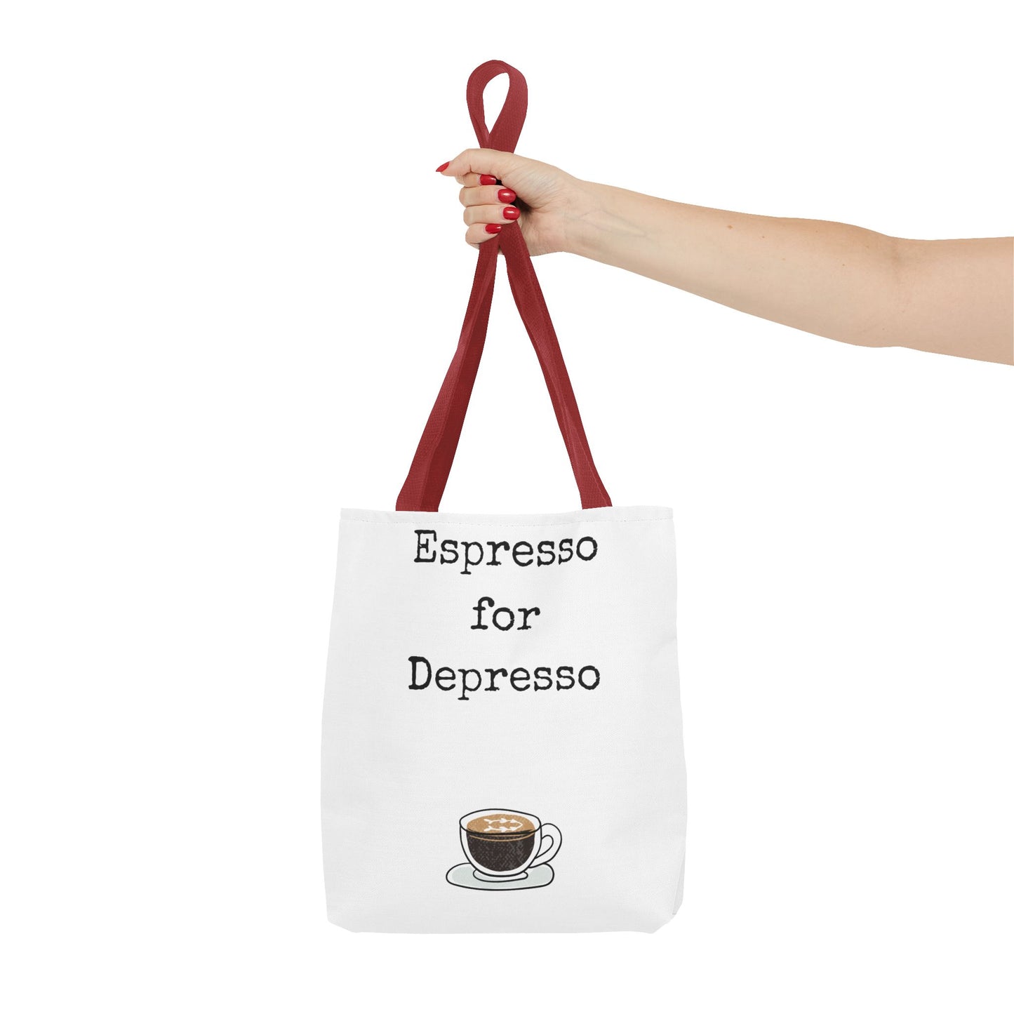 Espresso for Depresso Tote Bag, Coffee Lover Gift, Cute Grocery Bag, Casual Everyday Tote, Funny Quote Bag, Eco-Friendly Shopping Bag