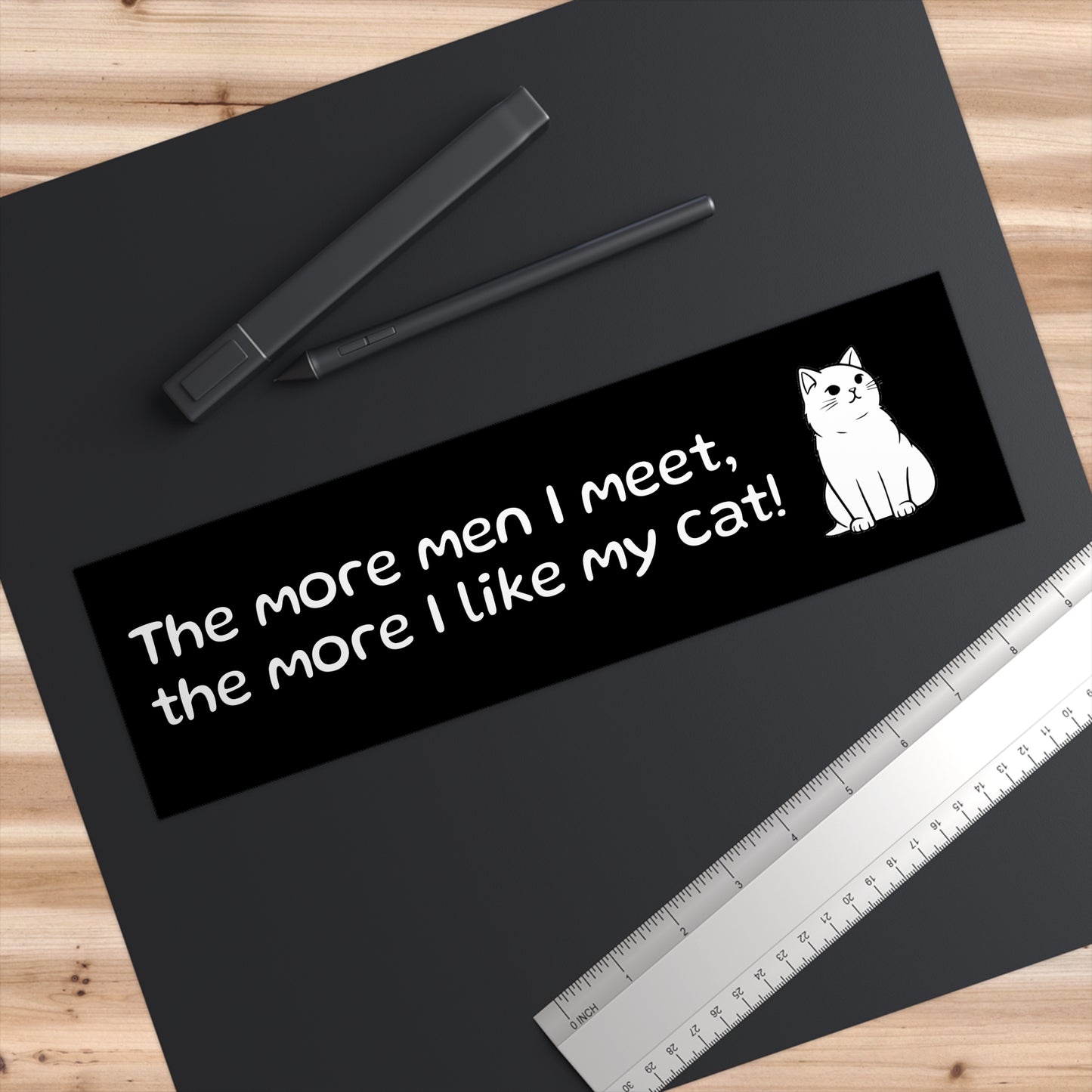 Whimsical Cat Lover Bumper Sticker, Fun Car Decal, Gift for Cat Parents, Cute Pet Lover Sticker, Unique Car Accessory