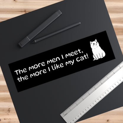 Whimsical Cat Lover Bumper Sticker, Fun Car Decal, Gift for Cat Parents, Cute Pet Lover Sticker, Unique Car Accessory