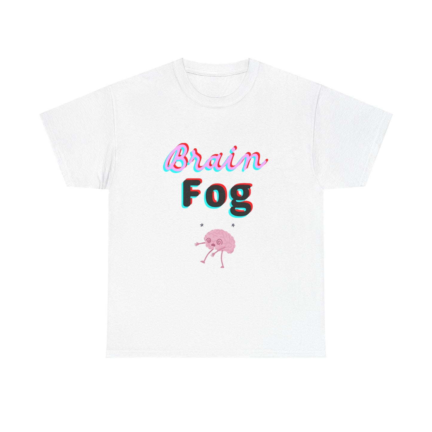 Brain Fog Unisex Heavy Cotton Tee, Funny T-Shirt, Gift for Students, Mental Health Awareness, Everyday Wear, Cute Graphic Tee