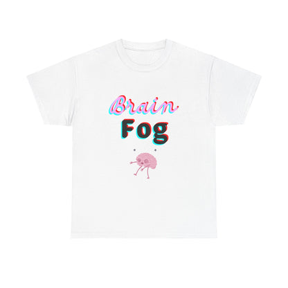 Brain Fog Unisex Heavy Cotton Tee, Funny T-Shirt, Gift for Students, Mental Health Awareness, Everyday Wear, Cute Graphic Tee