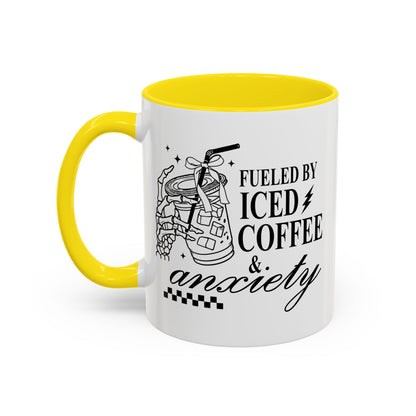 Fueled by Iced Coffee & Anxiety Mug - Fun Mother's Day Gift