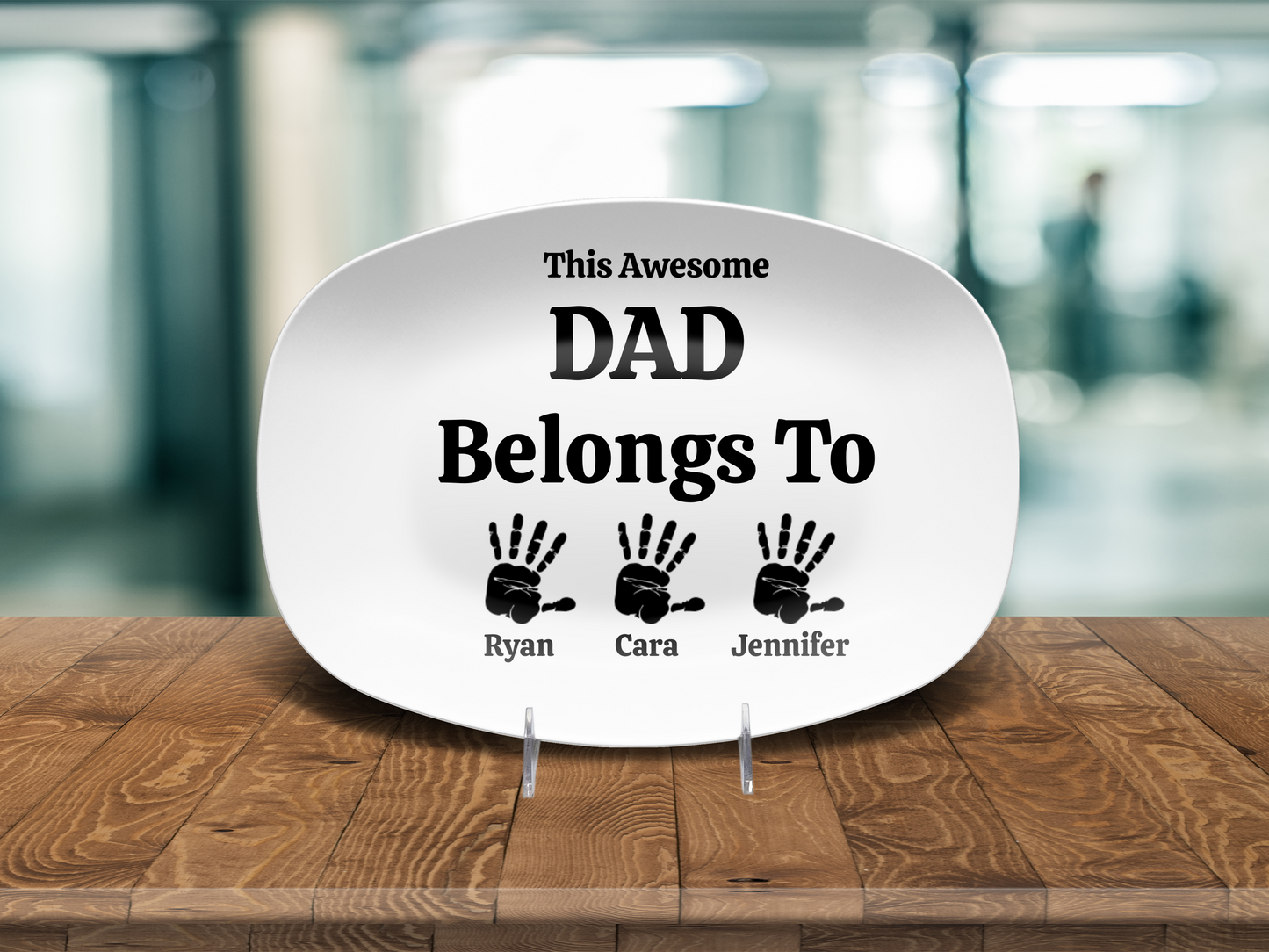 Personalized Father's Day Plate – Custom Handprint Gift for Dad from Kids – Unique Dad Gift with Children's Names