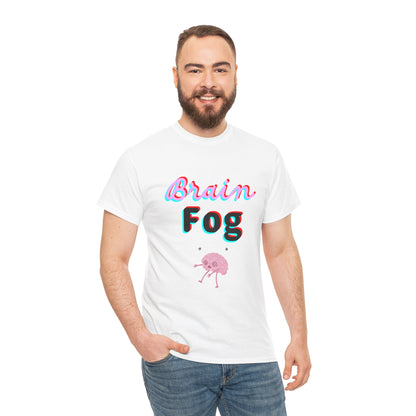 Brain Fog Unisex Heavy Cotton Tee, Funny T-Shirt, Gift for Students, Mental Health Awareness, Everyday Wear, Cute Graphic Tee