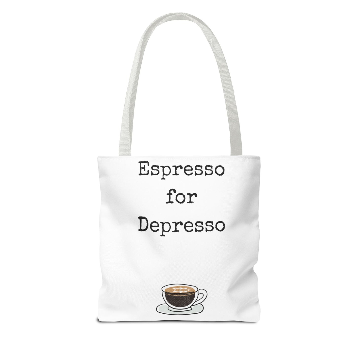 Espresso for Depresso Tote Bag, Coffee Lover Gift, Cute Grocery Bag, Casual Everyday Tote, Funny Quote Bag, Eco-Friendly Shopping Bag