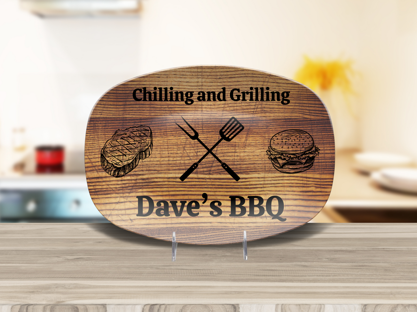 Personalized Chilling and Grilling BBQ Platter