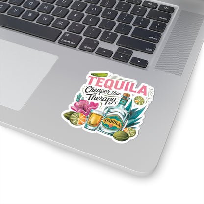 Tequila Therapy Stickers, Fun Party Decor, Laptop Stickers, Bar Decor, Gift for Tequila Lovers