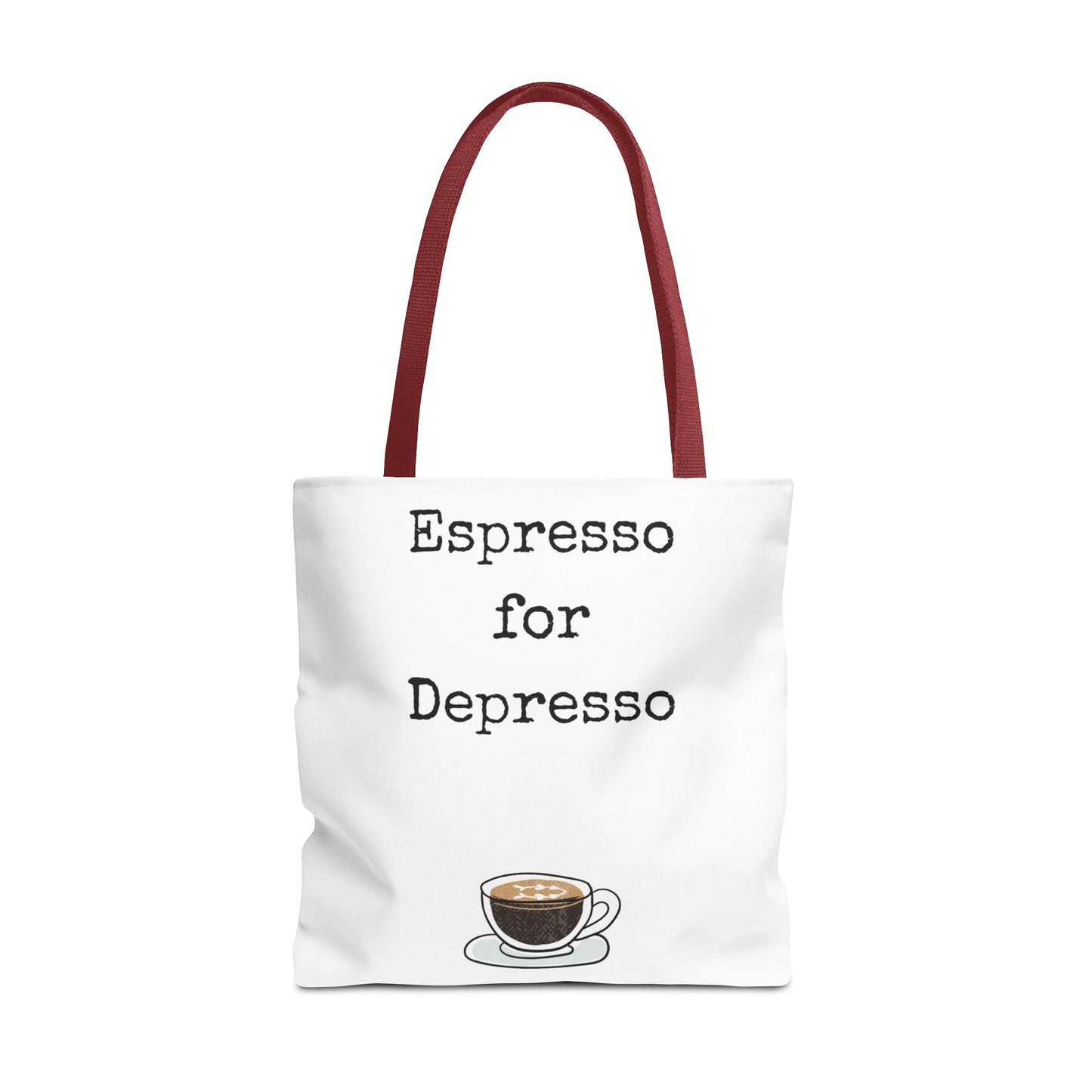 Espresso for Depresso Tote Bag, Coffee Lover Gift, Cute Grocery Bag, Casual Everyday Tote, Funny Quote Bag, Eco-Friendly Shopping Bag
