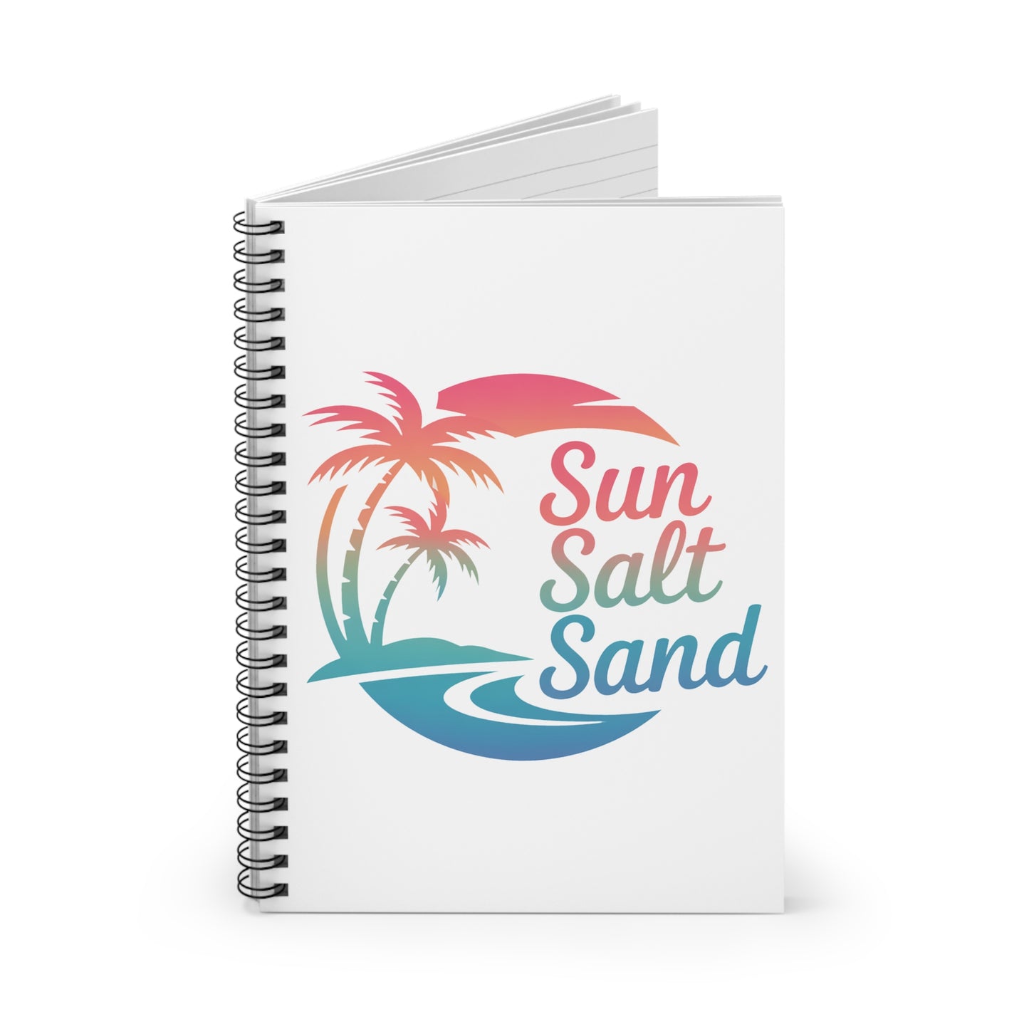 Tropical Spiral Notebook - Sun Salt Sand | Travel Journal, Perfect for Beach Lovers, Vacation Notes, Gift for Writers