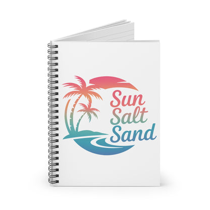 Tropical Spiral Notebook - Sun Salt Sand | Travel Journal, Perfect for Beach Lovers, Vacation Notes, Gift for Writers