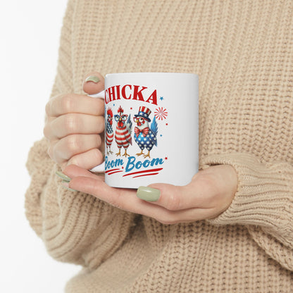 Patriotic Ceramic Mug - Perfect for Fourth of July, Coffee Lovers, USA Celebrations, Independence Day Gift, Fun Drinkware