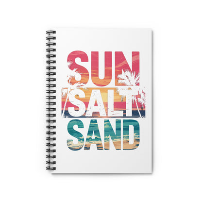Tropical Spiral Notebook - Sun, Salt, Sand Quote | Beach Lover Journal, Vacation Diary, Summer Notebook, Travel Planner, Gift Idea