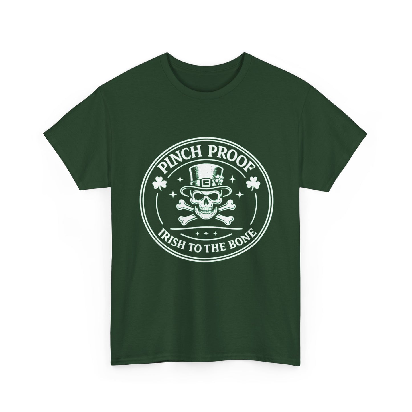 Vintage Skull & Crossbones Irish Tee — Mint Graphic Pirate Emblem T‑Shirt