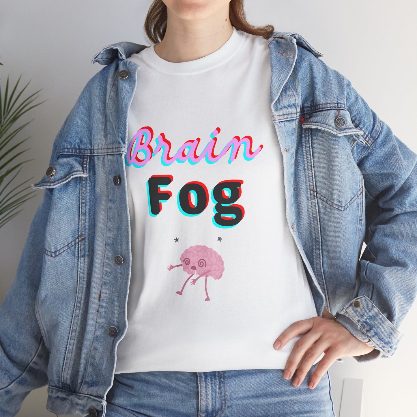 Brain Fog Unisex Heavy Cotton Tee, Funny T-Shirt, Gift for Students, Mental Health Awareness, Everyday Wear, Cute Graphic Tee