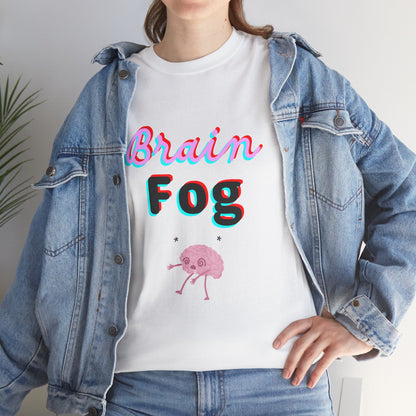 Brain Fog Unisex Heavy Cotton Tee, Funny T-Shirt, Gift for Students, Mental Health Awareness, Everyday Wear, Cute Graphic Tee