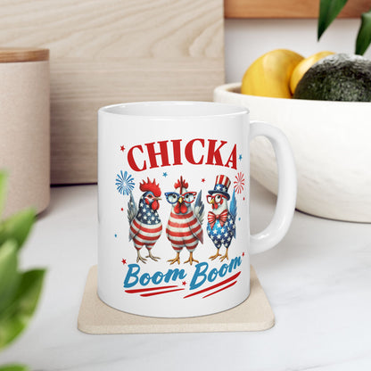 Patriotic Ceramic Mug - Perfect for Fourth of July, Coffee Lovers, USA Celebrations, Independence Day Gift, Fun Drinkware