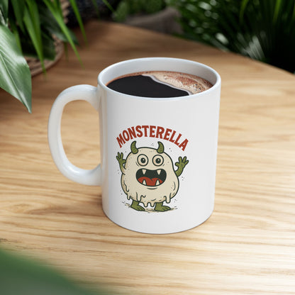 Funny Monsterella Cheese Lover Ceramic Mug - Perfect Gift for Foodies, Kitchen Decor, Coffee Lovers, Humorous Kitchenware