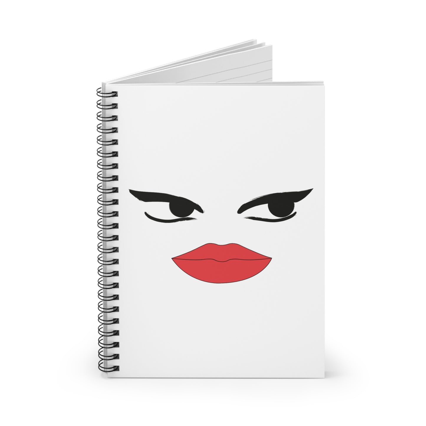 Sassy Face Spiral Notebook - Funny Aesthetic Journal with Attitude Expression, Lined Pages for Writing, School, and Office