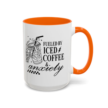 Fueled by Iced Coffee & Anxiety Mug - Fun Mother's Day Gift