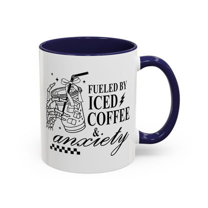 Fueled by Iced Coffee & Anxiety Mug - Fun Mother's Day Gift
