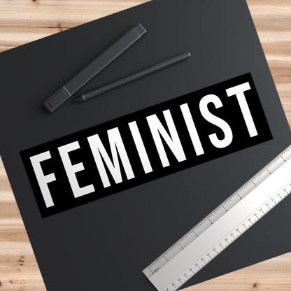 Feminist Bumper - Sticker Black and White Equality Decal for Cars Laptops Water Bottles