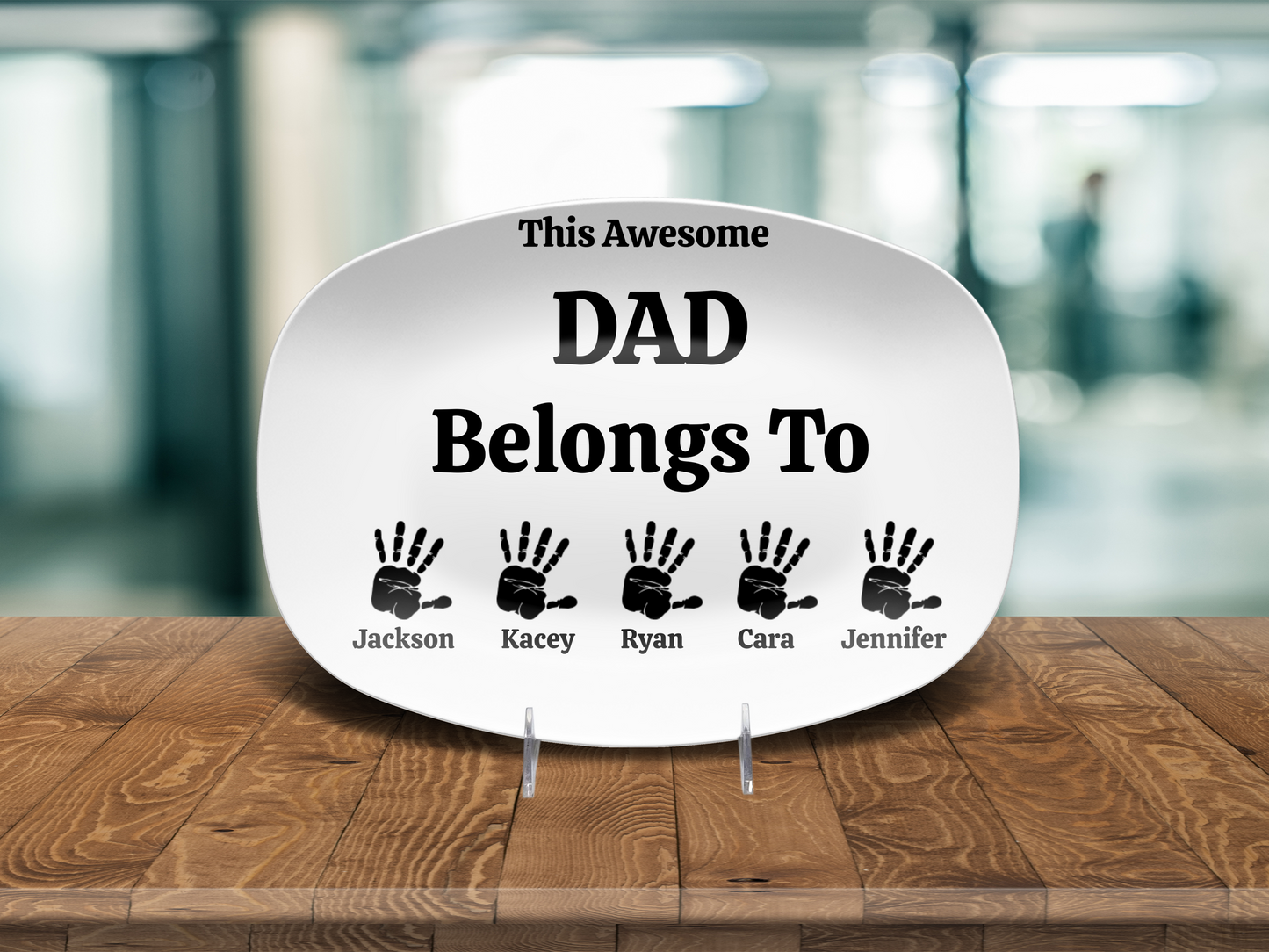 Personalized Father's Day Plate – Custom Handprint Gift for Dad from Kids – Unique Dad Gift with Children's Names