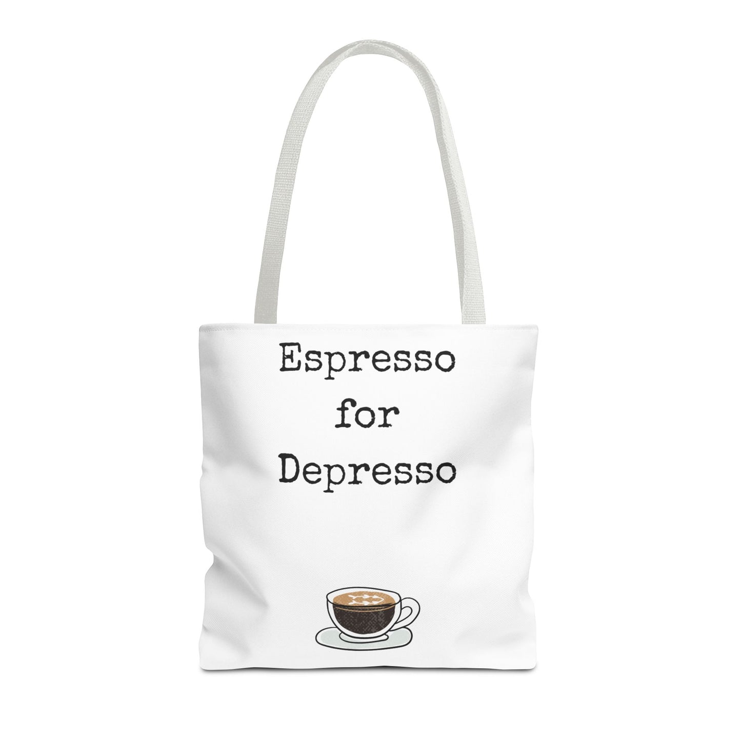 Espresso for Depresso Tote Bag, Coffee Lover Gift, Cute Grocery Bag, Casual Everyday Tote, Funny Quote Bag, Eco-Friendly Shopping Bag
